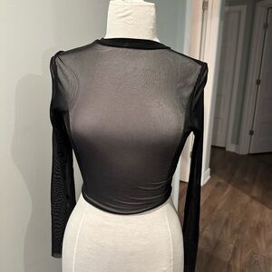 black mesh top